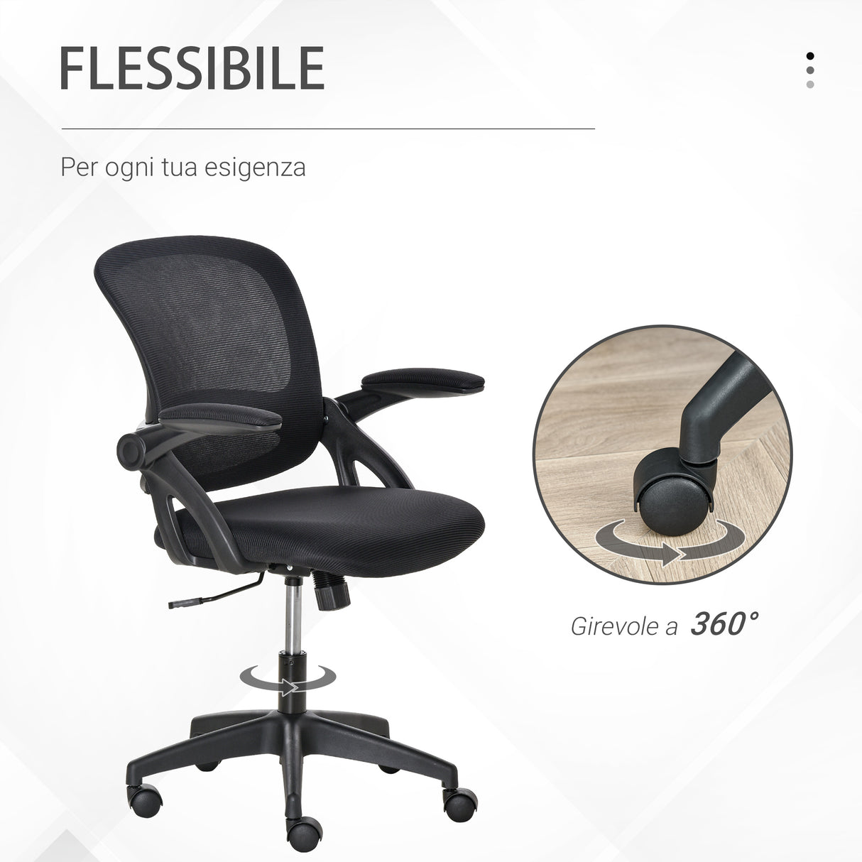 easycomfort easycomfort sedia da ufficio ergonomica con schienale a rete e seduta imbottita altezza regolabile 65 5x61 5x88 97 5cm nero