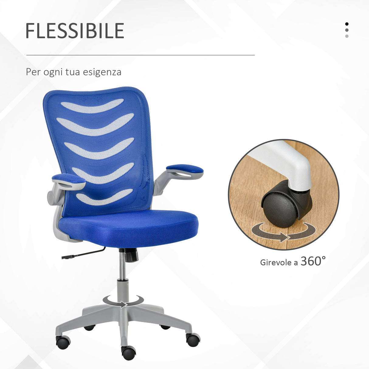 easycomfort easycomfort sedia da ufficio ergonomica poltrona girevole altezza regolabile e braccioli sollevabili 58 5x58x94 5 103 5cm blu