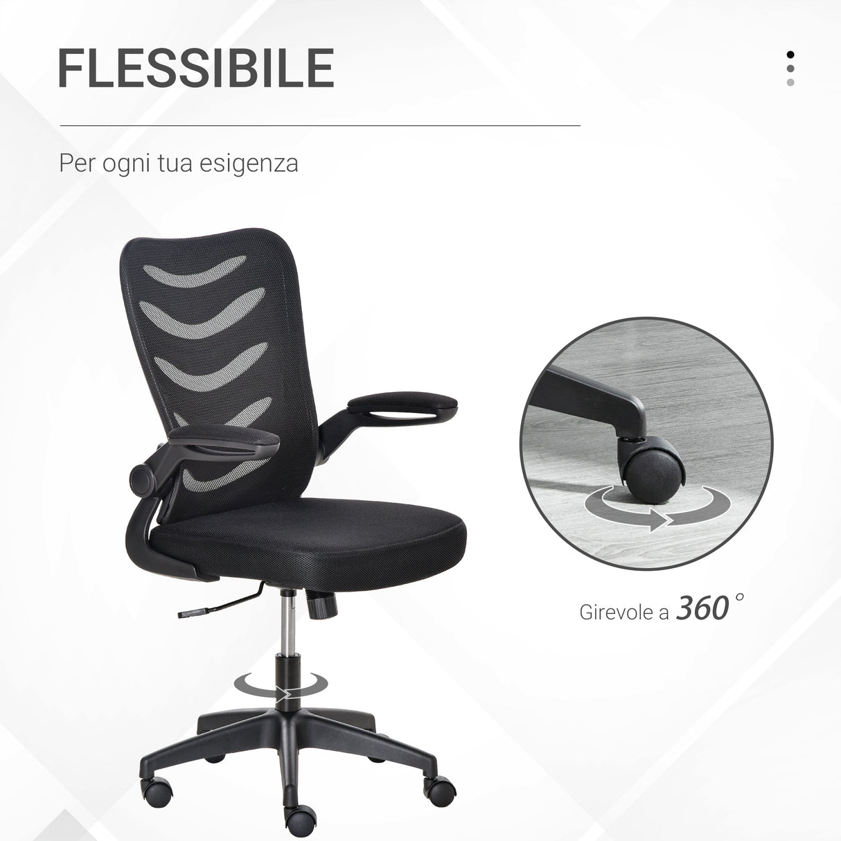 easycomfort easycomfort sedia da ufficio ergonomica poltrona girevole altezza regolabile e braccioli sollevabili 58 5x58x94 5 103 5cm nero