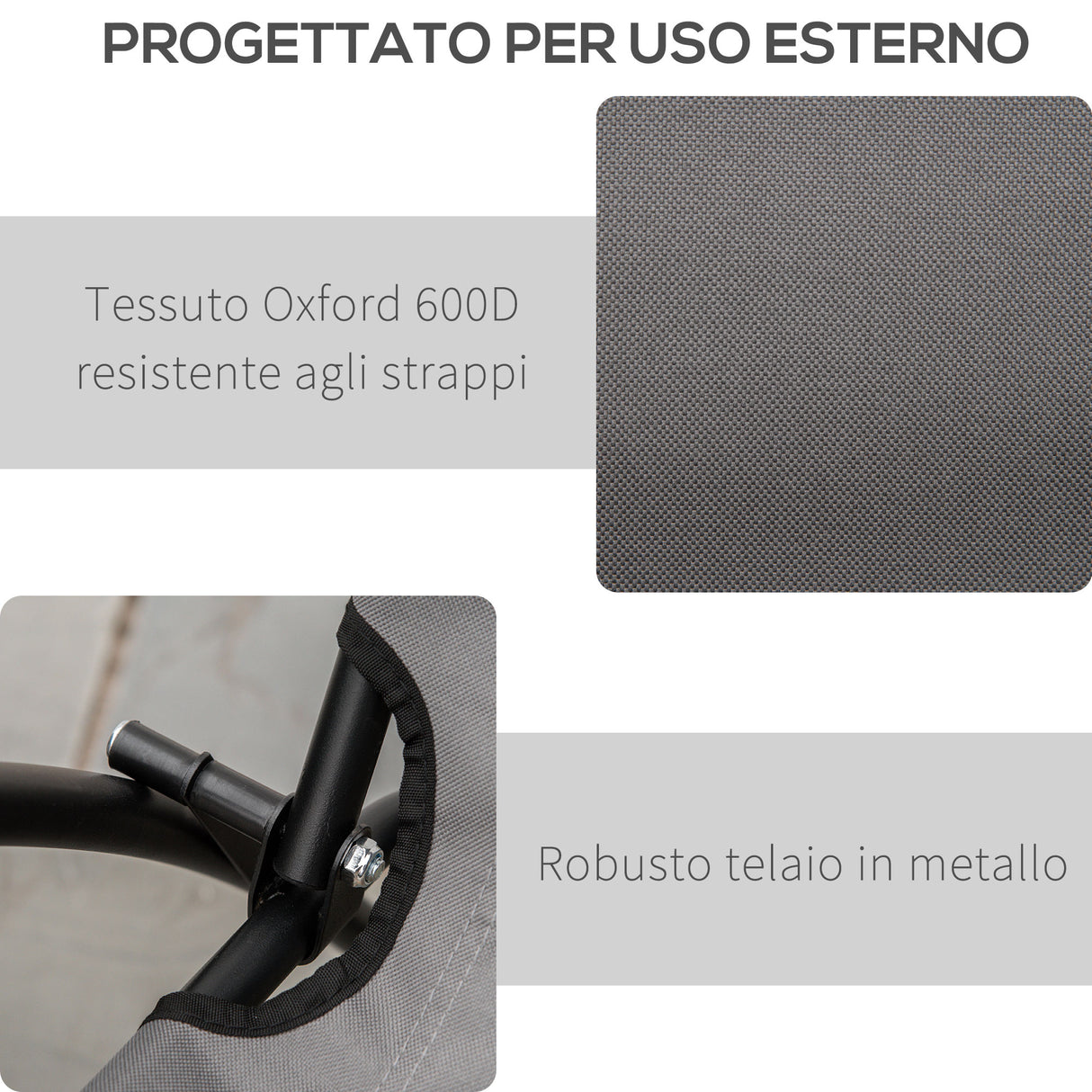 easycomfort easycomfort sedia pieghevole da campeggio con schienale reclinabile su 2 livelli e cuscino rimovibile in metallo e tessuto oxford grigio