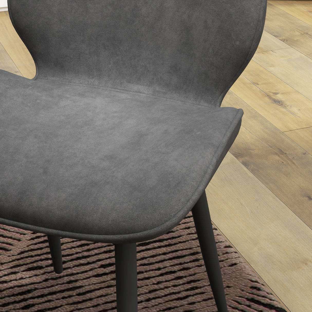 easycomfort easycomfort set 4 sedie da cucina in tessuto effetto velluto grigio con design salvaspazio 46x56x86 cm