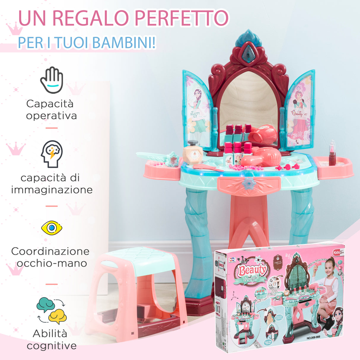easycomfort easycomfort set toeletta con sgabello per bambini da 3 6 anni luci musica e accessori inclusi