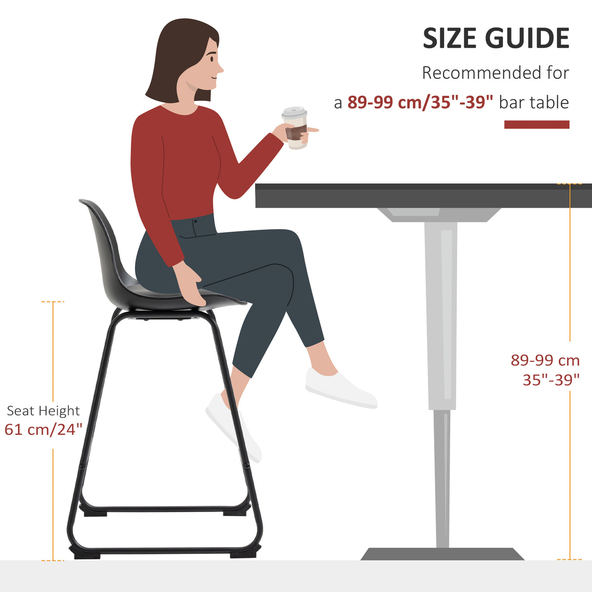 easycomfort easycomfort sgabelli da bar set 2 pezzi con imbottitura schienale e gambe a slitta in pu e acciaio 43x43x82 cm nero