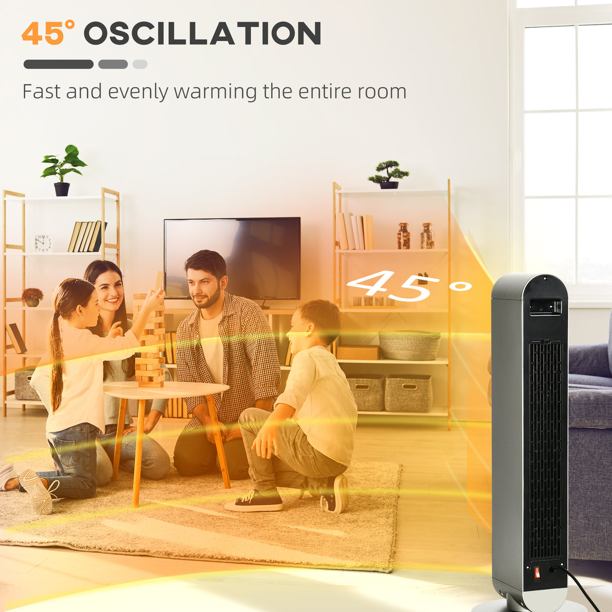 easycomfort easycomfort stufetta elettrica a 3 modalita di riscaldamento regolabile con telecomando 25x73 5 cm argento