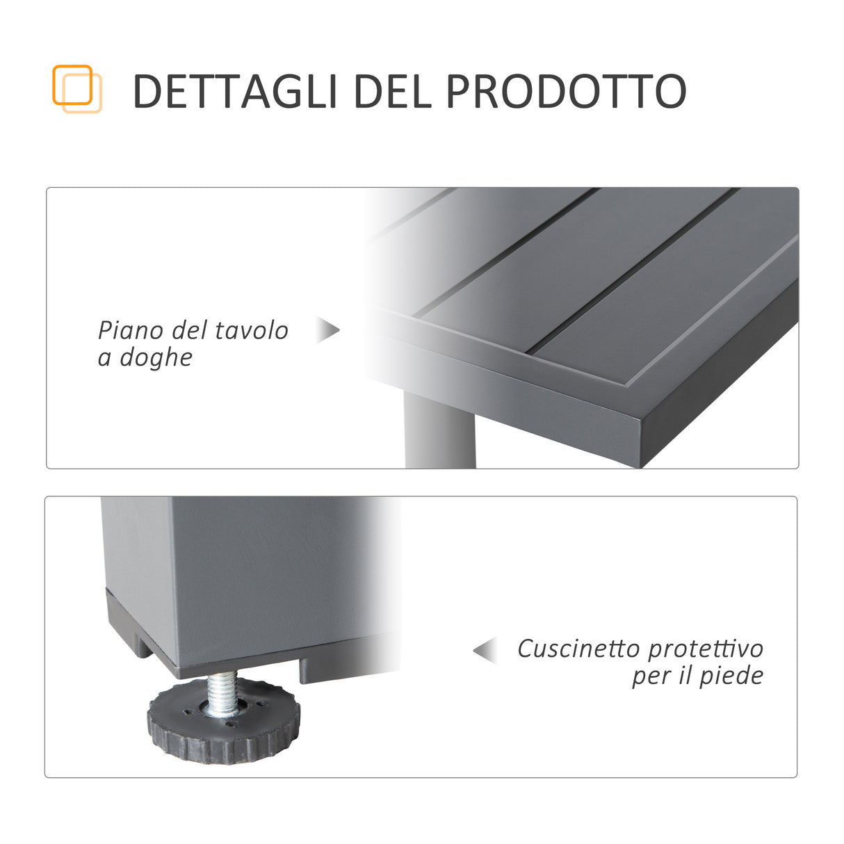 easycomfort easycomfort tavolo da giardino allungabile per 8 10 persone con struttura in alluminio 135 270x90x75cm grigio