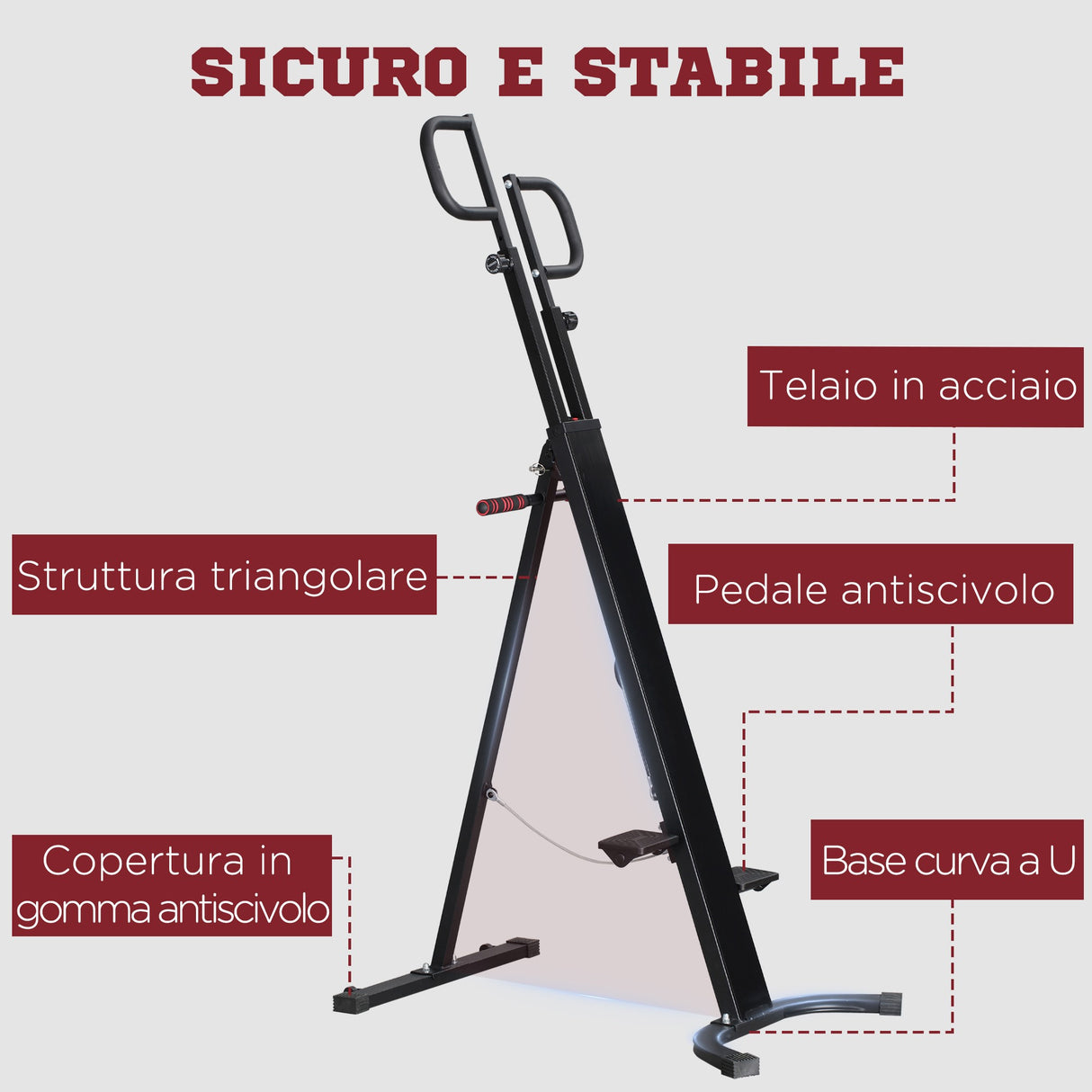 easycomfort easycomfort vertical climber con monitor lcd e altezza regolabile arrampicatore in acciaio e abs 100x60x175 195 cm nero