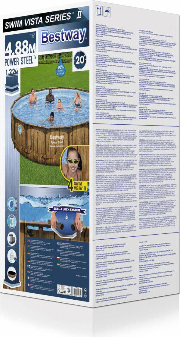 bestway piscina fuori terra bestway 56725 power steel 488x122h top di coperturascaletta rampa esternapompa filtrante 19 480 litri