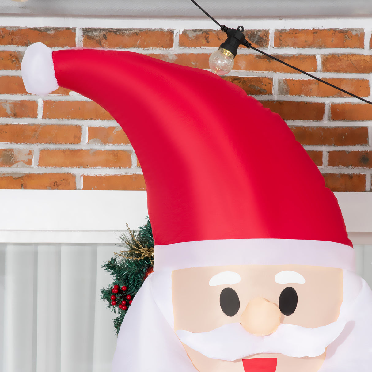 easycomfort easycomfort babbo natale gonfiabile con luci led e gonfiatore incluso 155x85x240cm