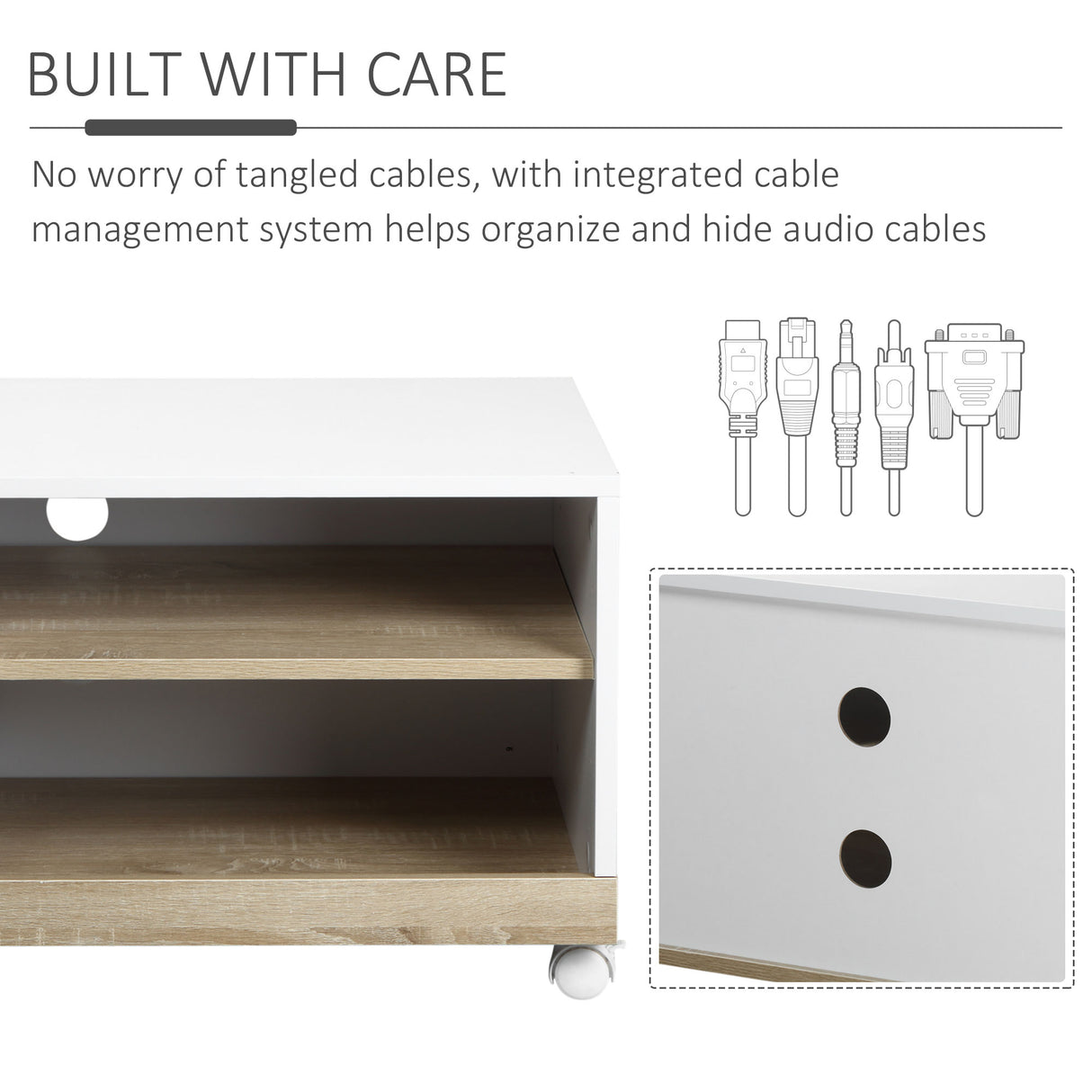 easycomfort easycomfort carrello porta tv con 1 anta e vani aperti mobile per tv fino 42 con ruote 80x45x39 5cm