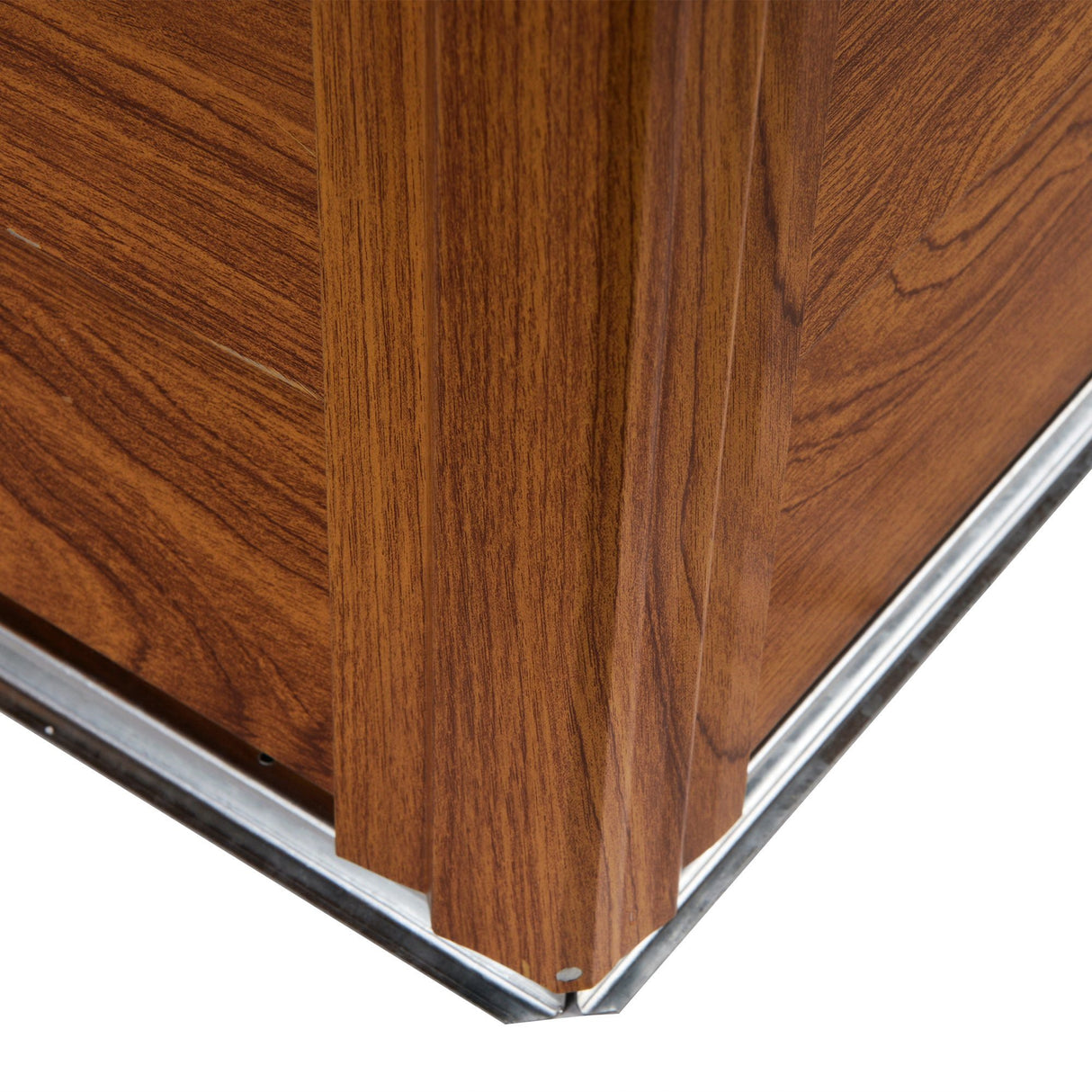 easycomfort easycomfort casetta da giardino porta attrezzi in acciaio con porte scorrevoli 278x195x215cm marrone