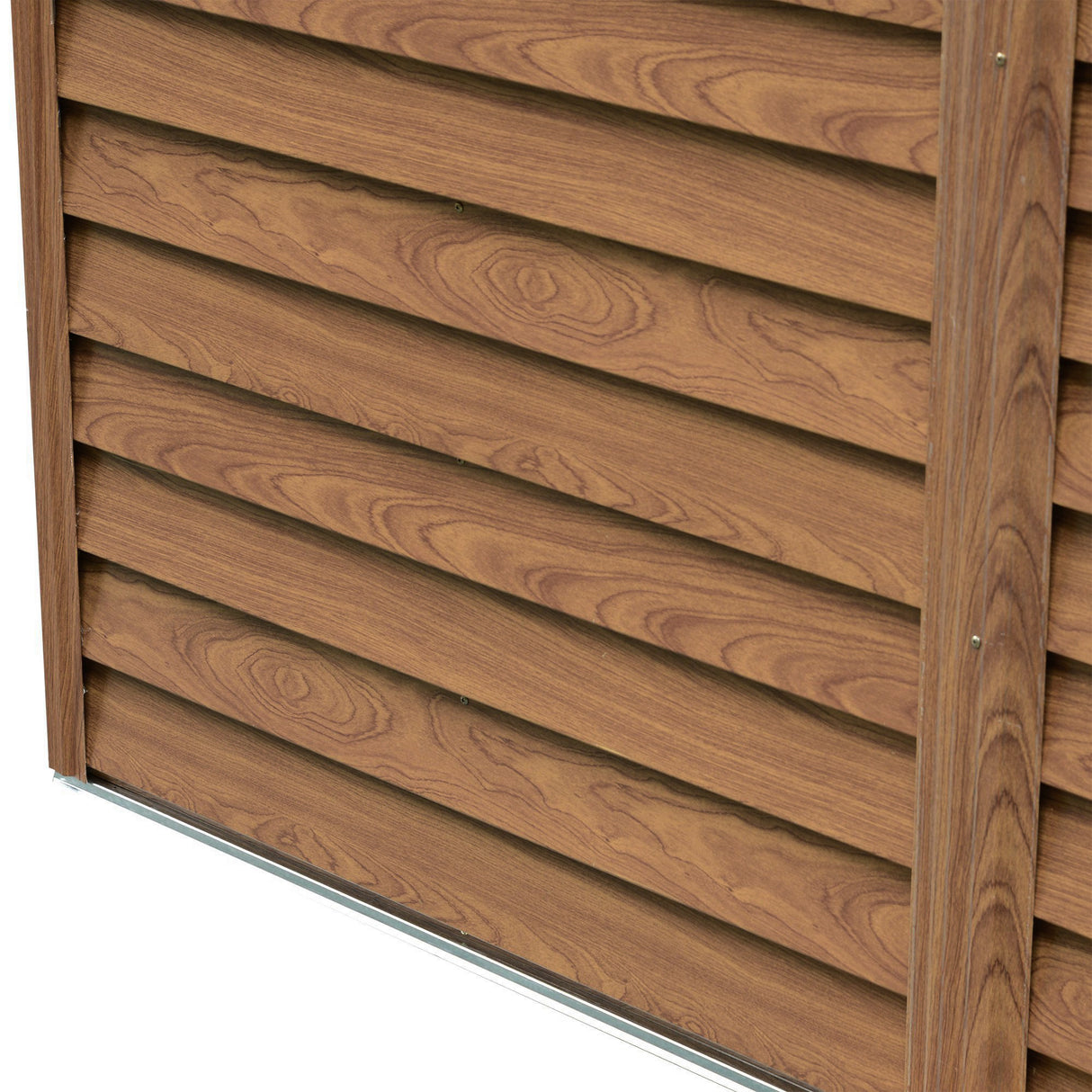 easycomfort easycomfort casetta da giardino porta attrezzi in acciaio con porte scorrevoli e prese daria 196x236x208cm marrone
