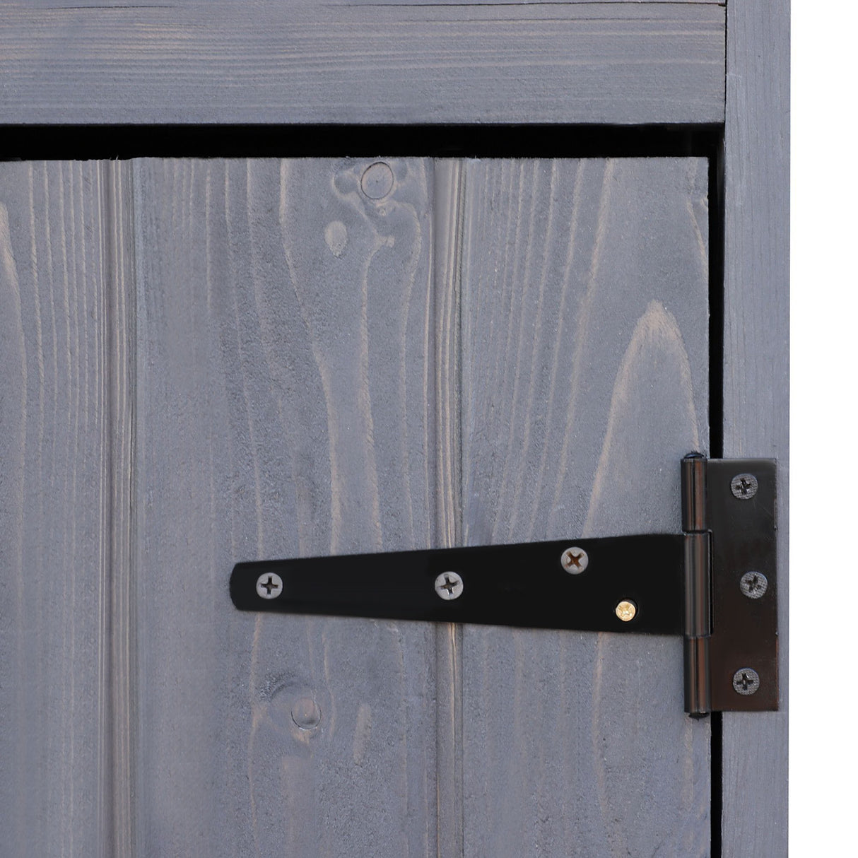 easycomfort easycomfort casetta porta attrezzi da giardino in legno con 2 ante e 3 mensole 89x50x190cm grigia