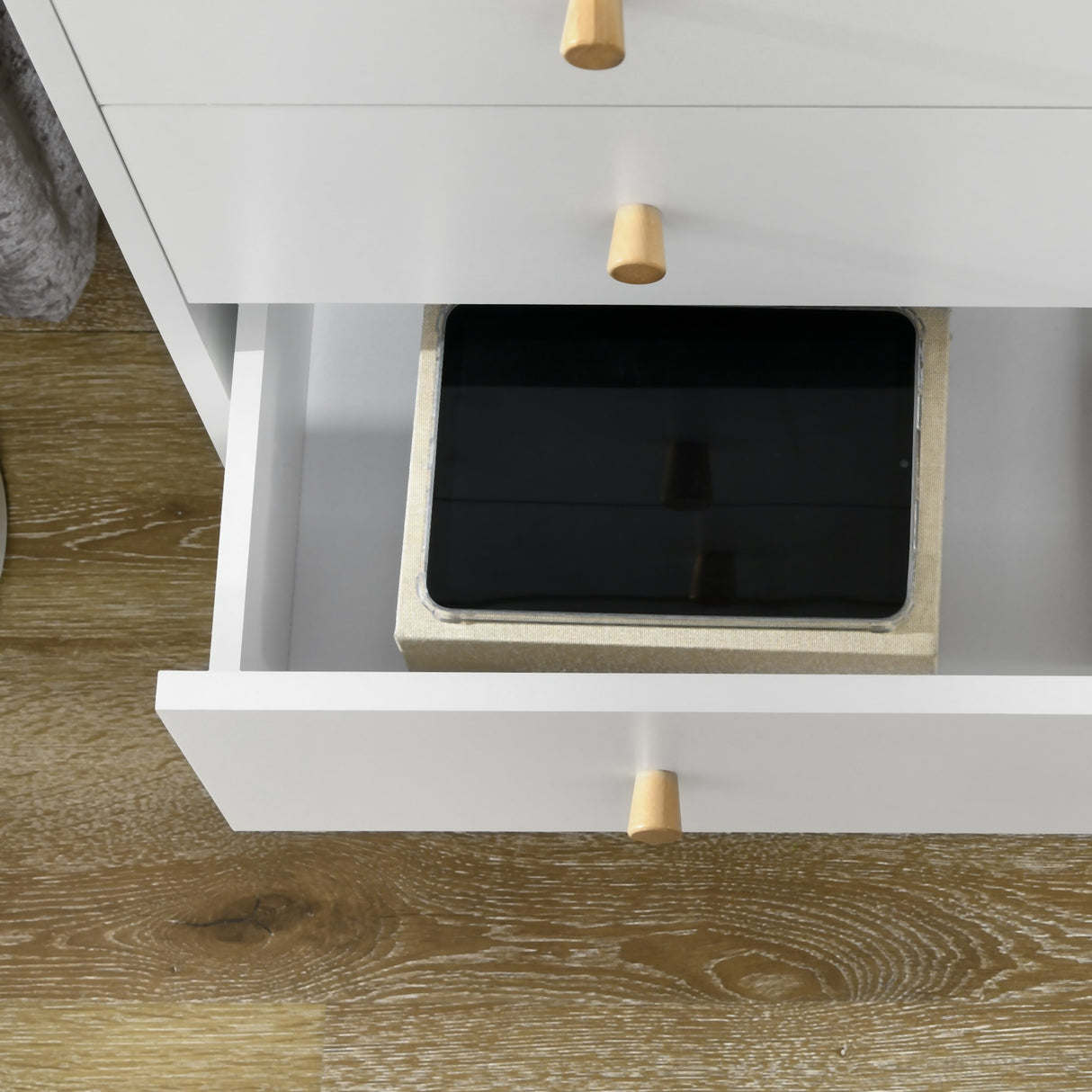 easycomfort easycomfort cassettiera 3 cassetti con maniglie in truciolato e legno di pino per soggiorno e camera 80x30x80 cm bianco