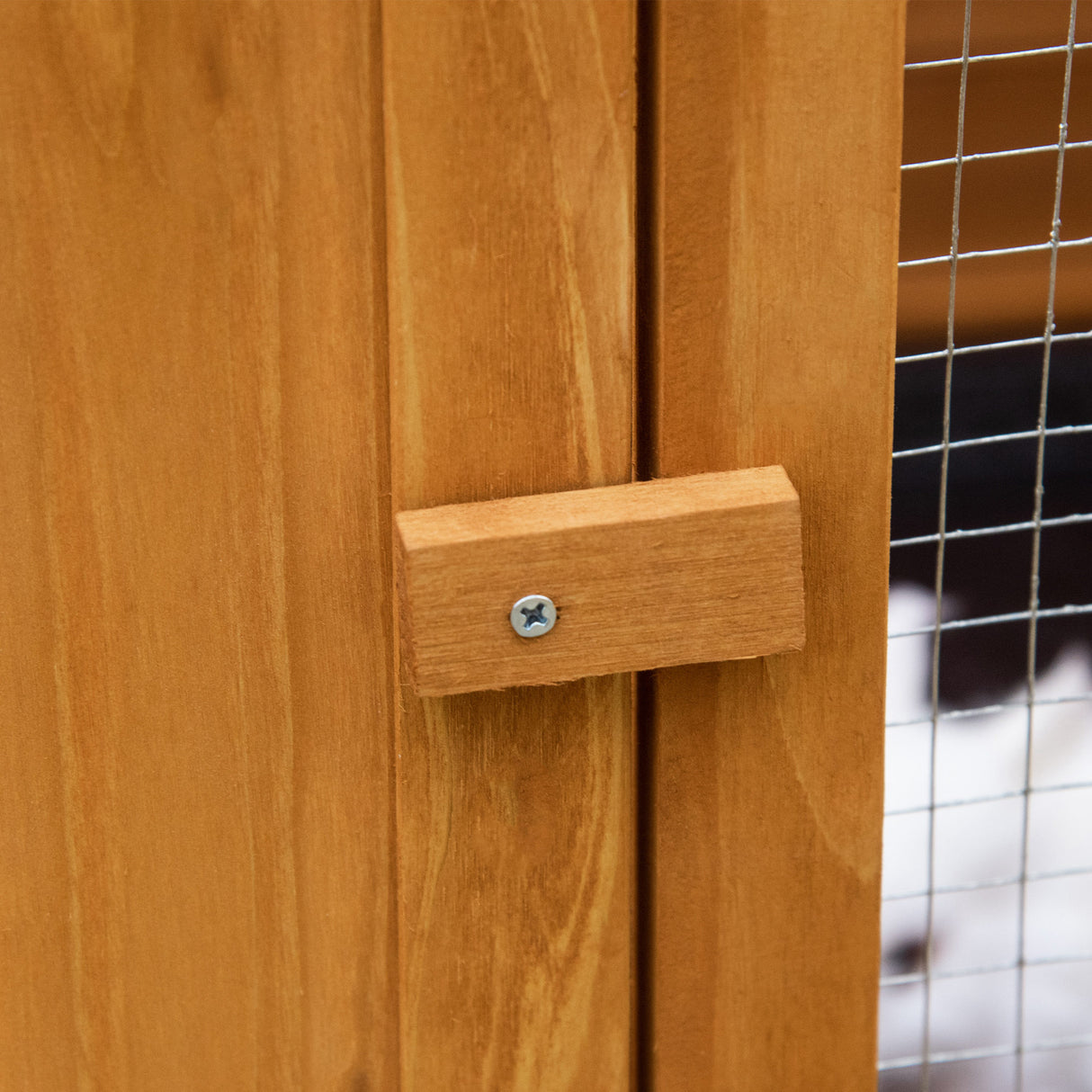 easycomfort easycomfort conigliera a 2 livelli in abete e acciaio con casetta spazio aperto e vassoio 141x49x86cm