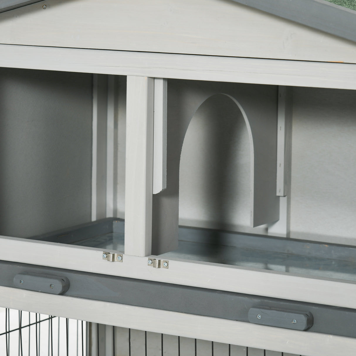 easycomfort easycomfort conigliera a 2 livelli in legno dabete per esterni con tetto in asfalto 154 5x52 5x68 5cm grigio