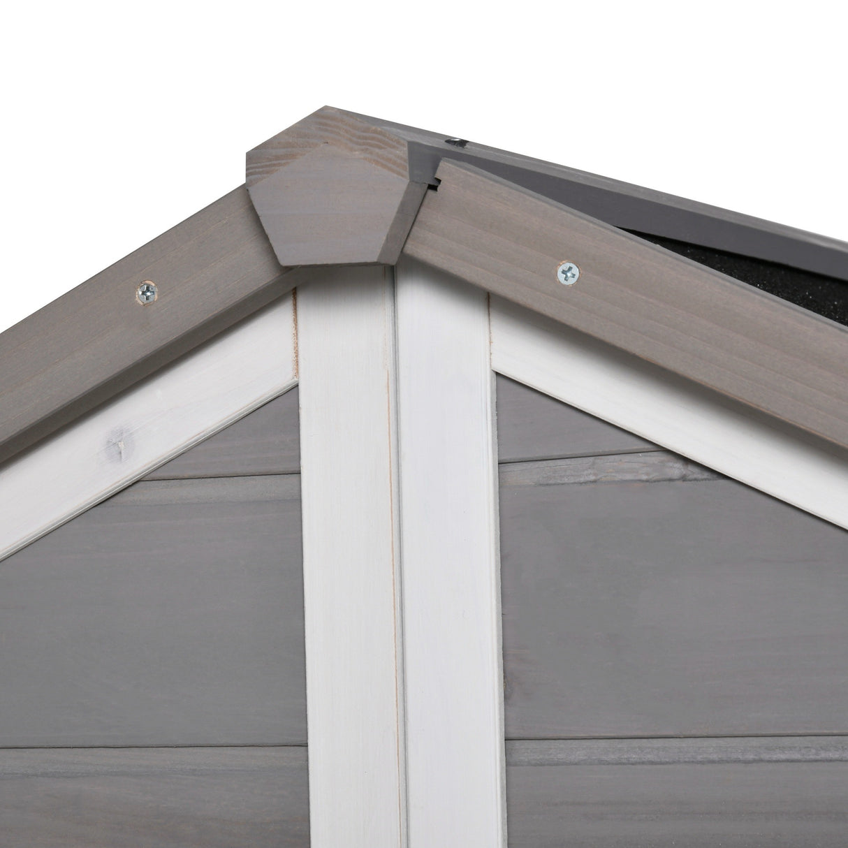 easycomfort easycomfort cuccia per cani da esterno in legno casetta per cani con terrazza finestra e tetto impermeabile 127x112x109cm grigio