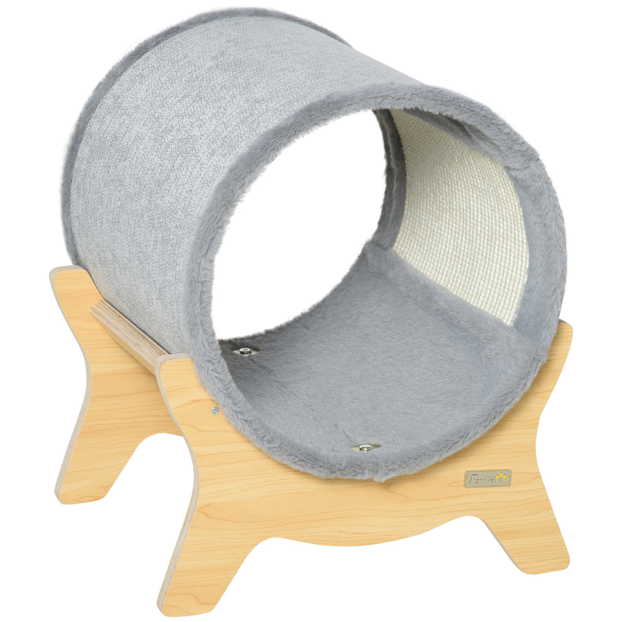 easycomfort easycomfort cuccia per gatti con tiragraffi e cuscino imbottito casetta per gatti a tunnel 41x40x47cm grigio