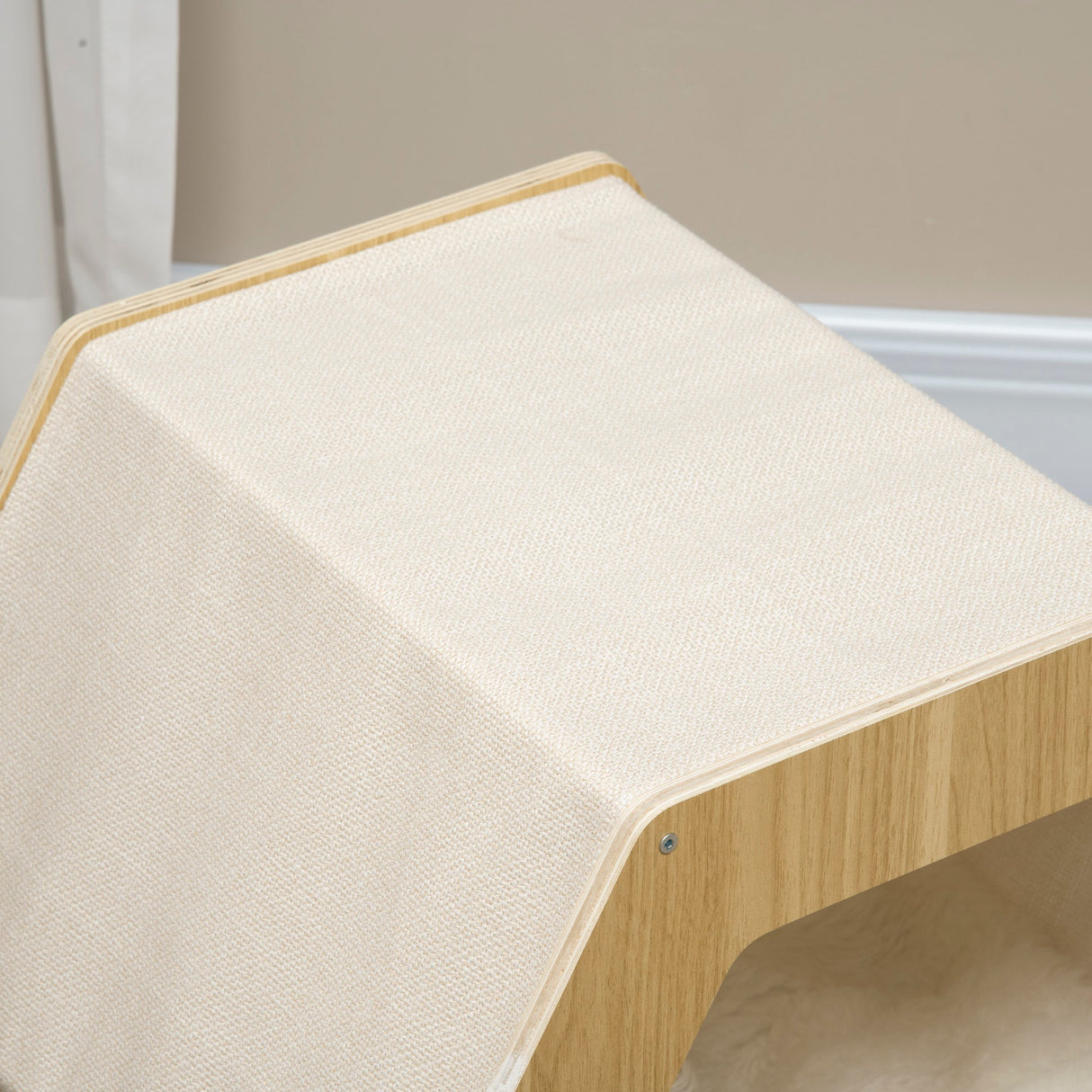 easycomfort easycomfort cuccia per gatti in legno e tessuto con cuscino in peluche lavabile 49 5x38 5x43 5cm