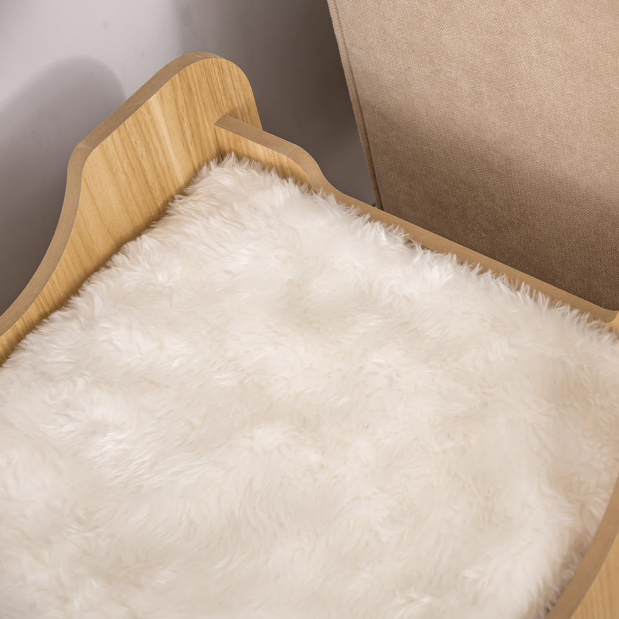 easycomfort easycomfort cuccia per gatti su 2 livelli con cuscini rimovibili e lavabili 50x50x50cm rovere