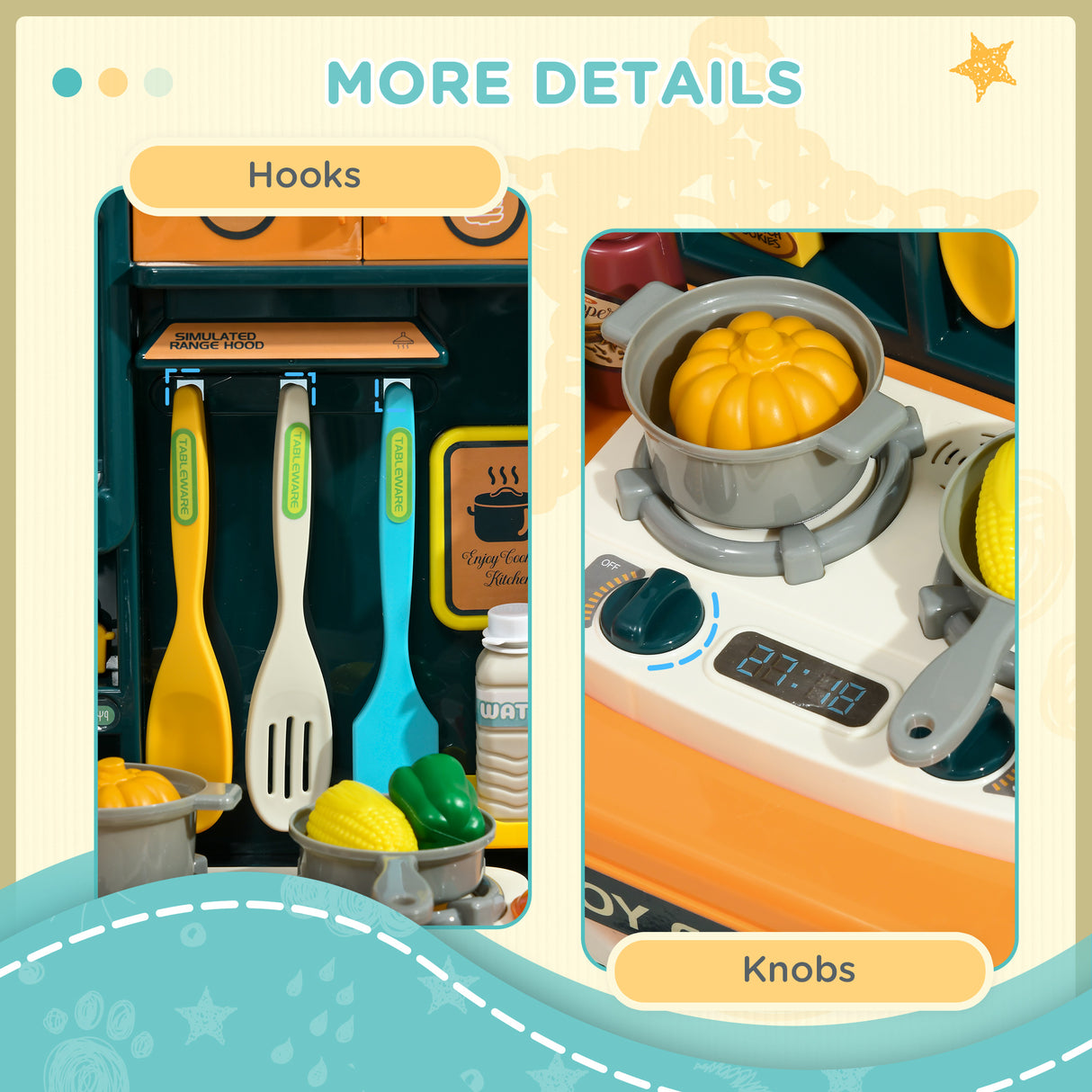 easycomfort easycomfort cucina giocattolo per bambini 3 6 anni da 77 pezzi con rubinetto suoni realistici e luci