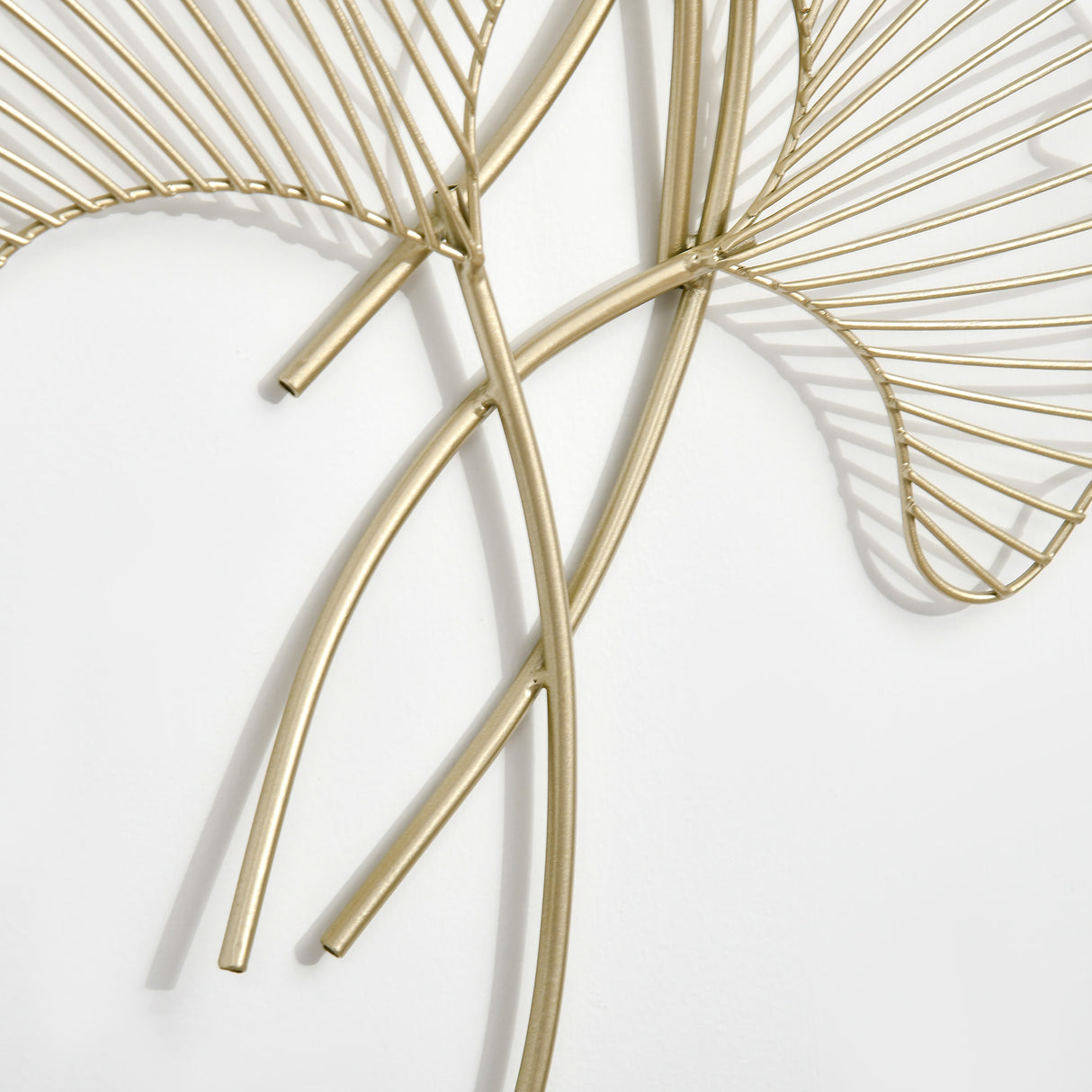 easycomfort easycomfort decorazione murale 3d in metallo wall art dorata a forma di foglia di ginkgo 51 x 94 5cm