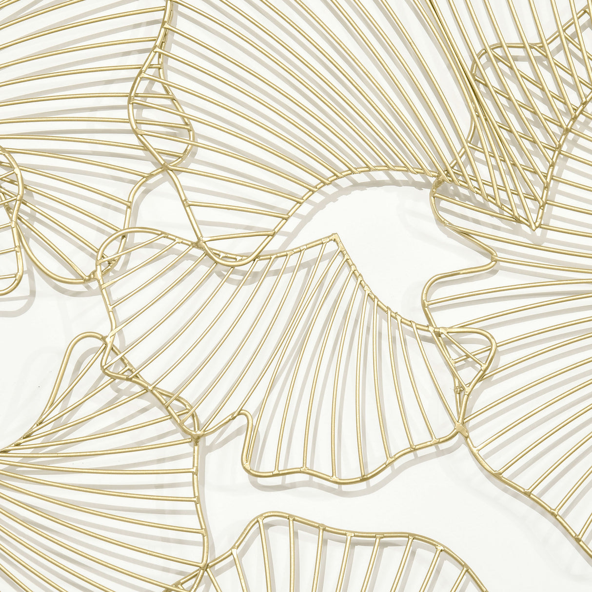 easycomfort easycomfort decorazione murale 3d rettangolare in metallo wall art dorata con cornice e foglie di ginkgo 50x85cm