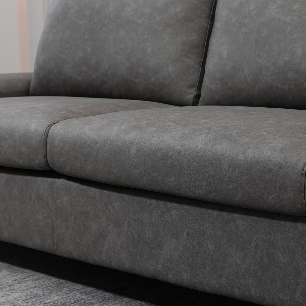 easycomfort easycomfort divano 2 posti da salotto e ufficio salvaspazio con seduta imbottita e braccioli regolabili 200x88x86 cm grigio