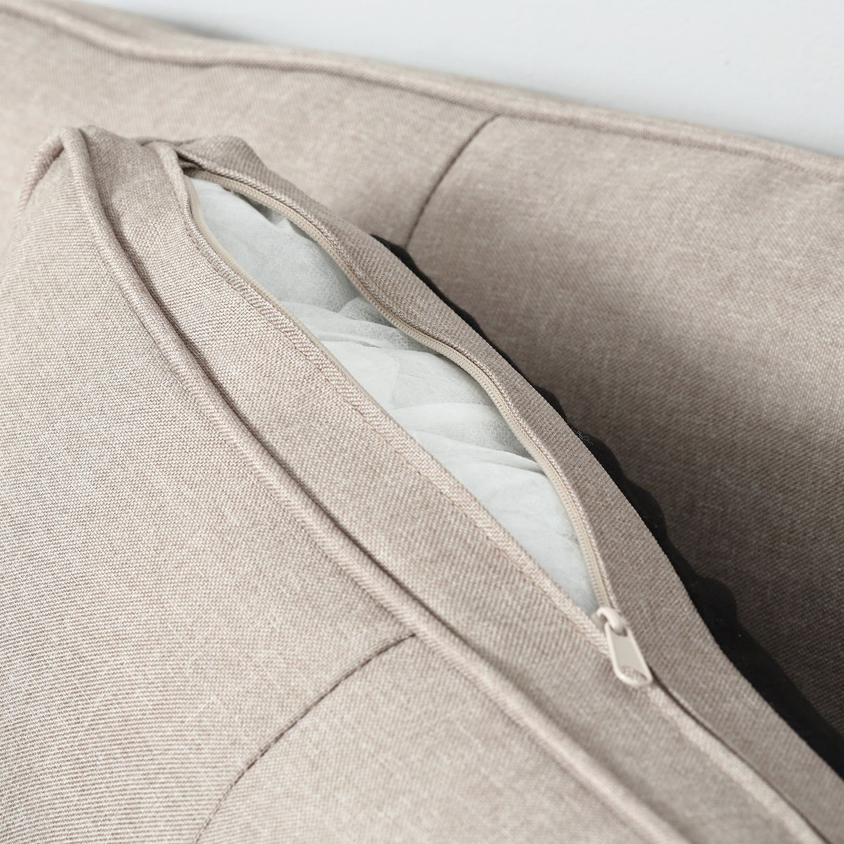 easycomfort easycomfort divano 3 posti con rivestimento in tessuto effetto lino divano moderno imbottito con 6 gambe in legno e braccioli beige