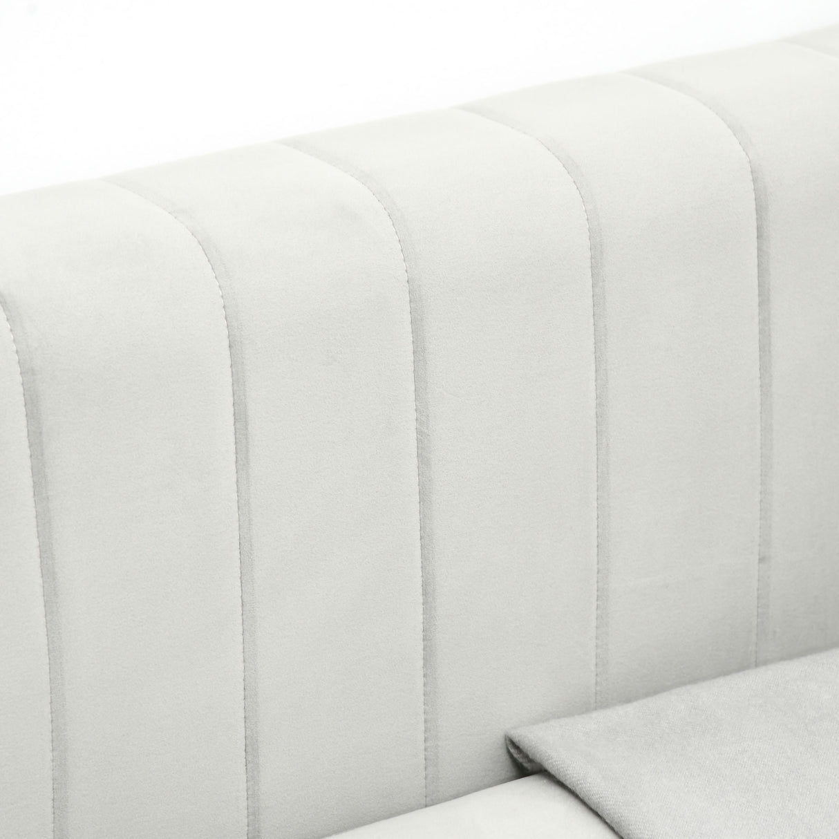 easycomfort easycomfort divano 3 posti in velluto grigio con 5 piedini e doghe 199x72x75cm