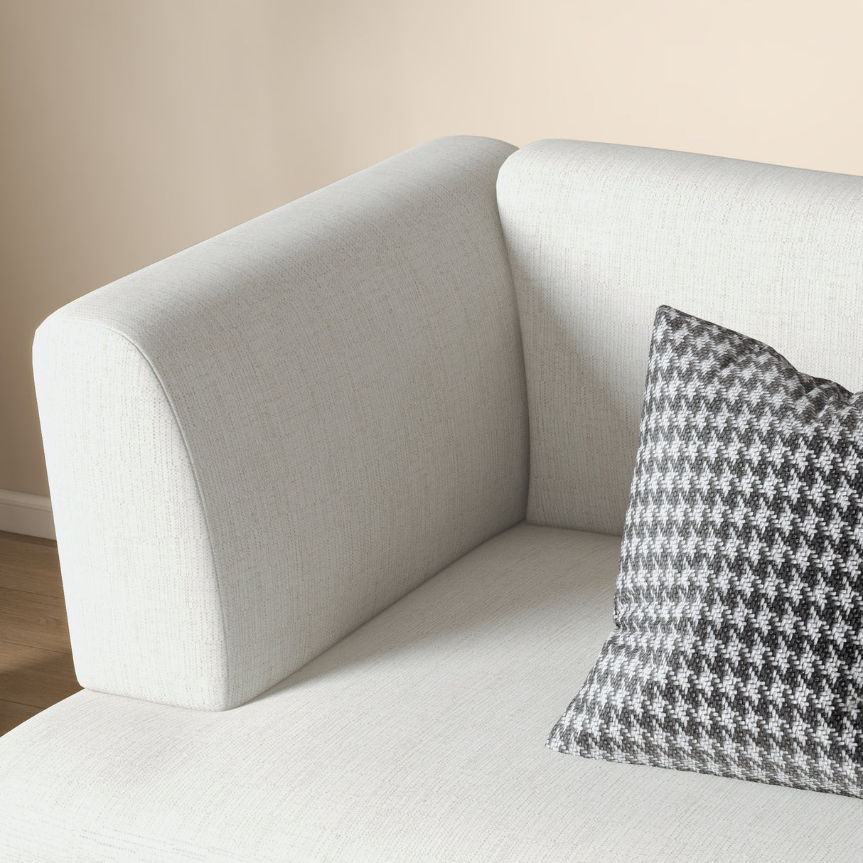 easycomfort easycomfort divano moderno modulabile a 3 sezioni in tessuto con gambe in acciaio 250x75x70cm crema