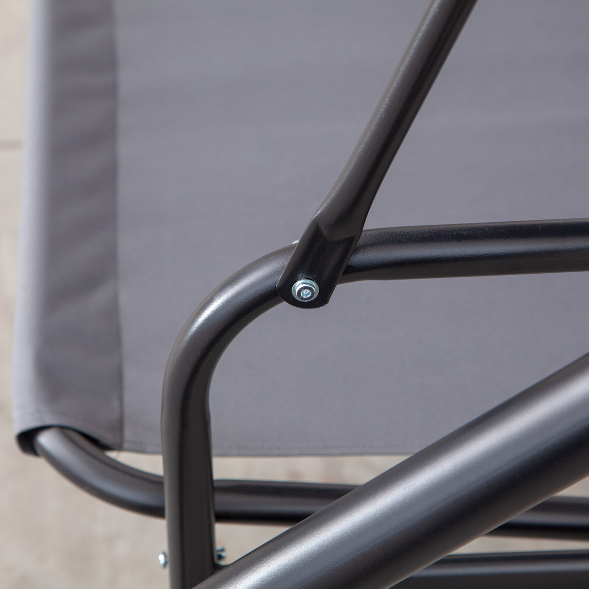 easycomfort easycomfort dondolo letto da giardino 3 posti con tettuccio regolabile metallo e poliestere grigio