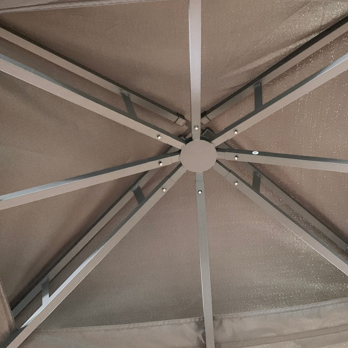 easycomfort easycomfort gazebo da giardino con zanzariera doppio tetto e struttura metallo 3 7x3m marrone e beige