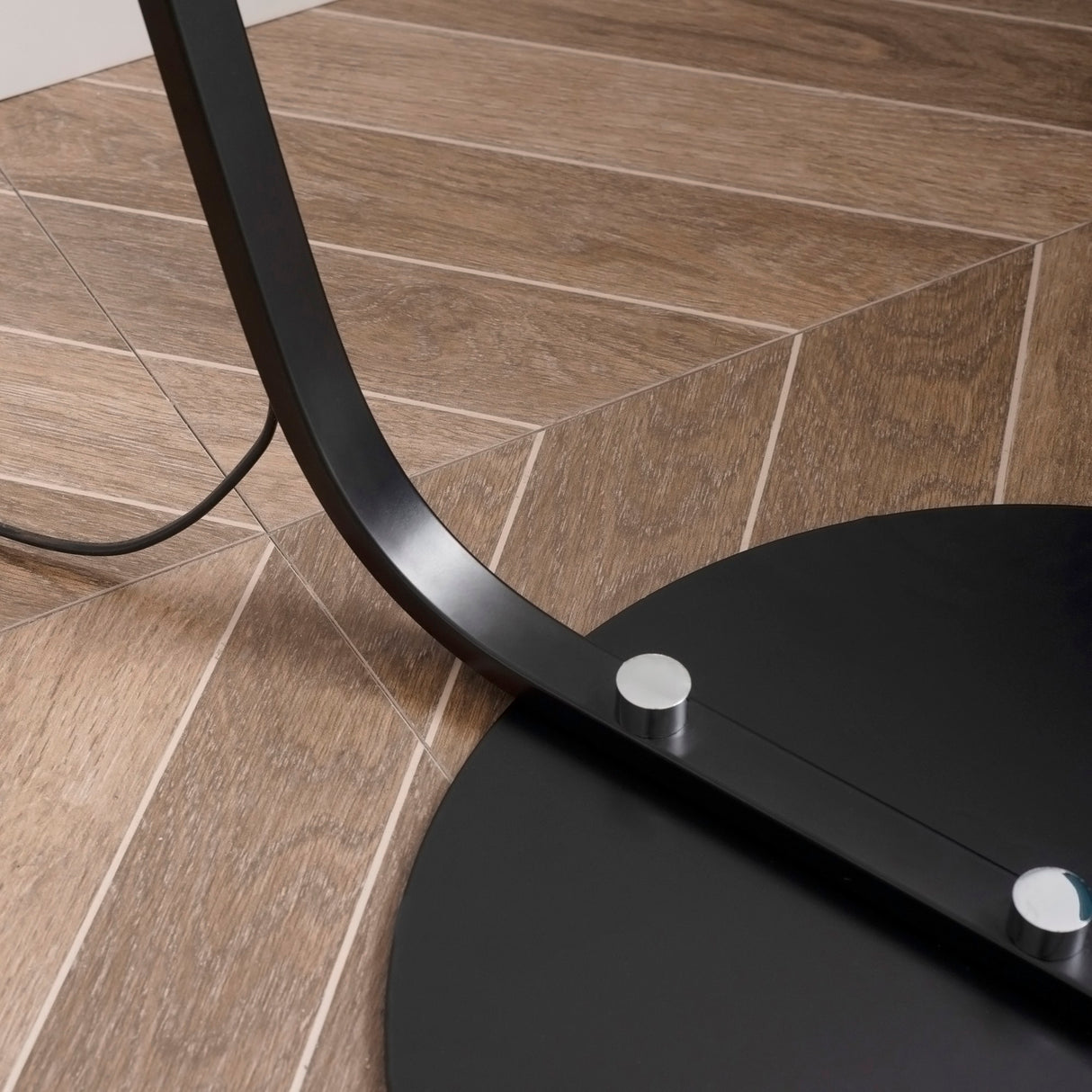 easycomfort easycomfort lampada da terra ad arco con paralume in tessuto e piantana rotonda 100x43x177cm grigio scuro