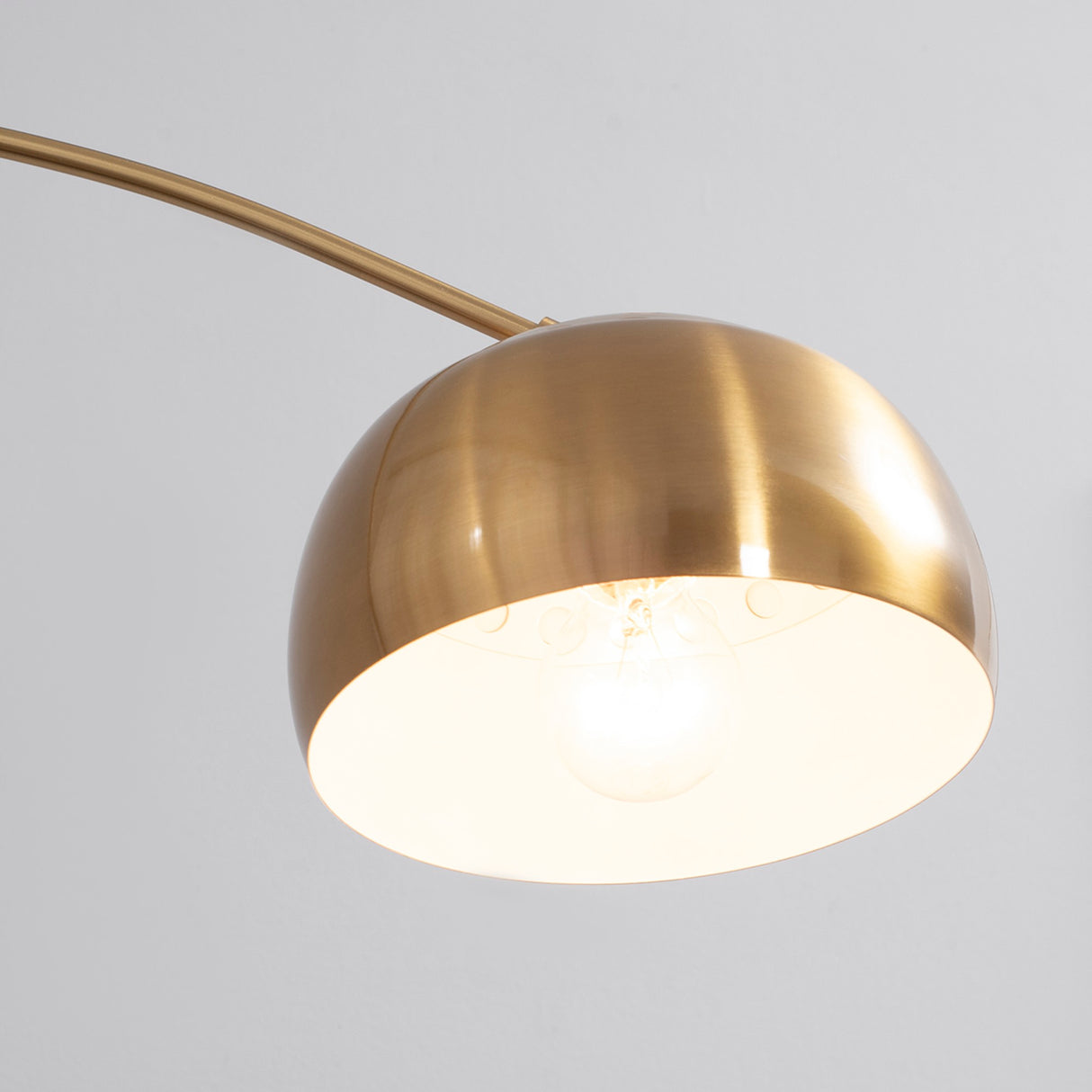 easycomfort easycomfort lampada da terra ad arco con paralume regolabile e base rotonda in acciaio 30x100x167cm oro e nero