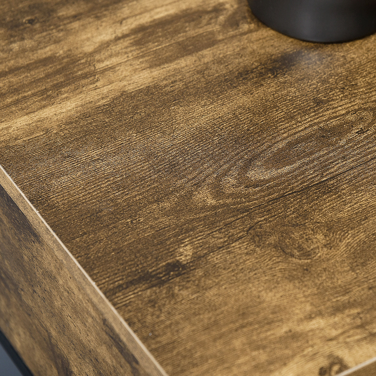 easycomfort easycomfort mobile in stile industriale con cassetto e armadietto in legno e acciaio 147x40x77cm marrone