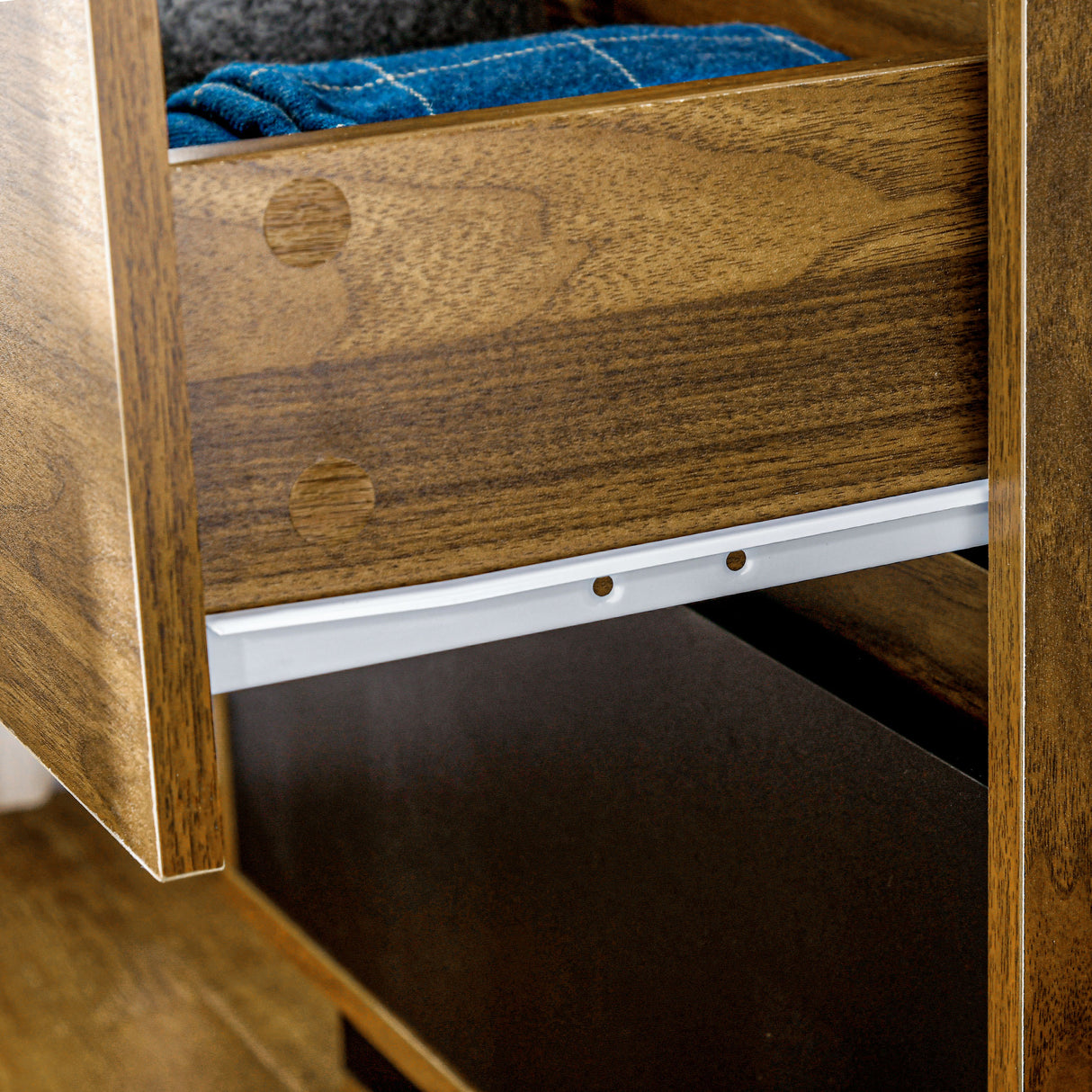 easycomfort easycomfort mobile multiuso con ripiano aperto e 2 cassetti in truciolato 60x48x78 cm marrone