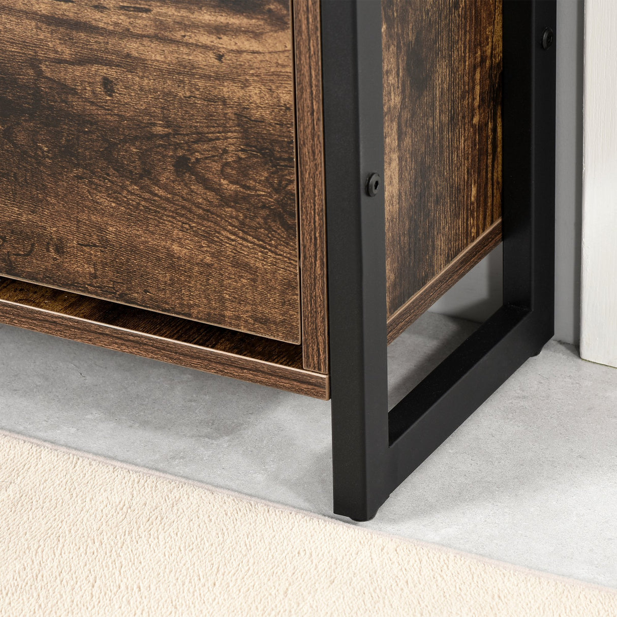 easycomfort easycomfort mobile scarpiera salvaspazio 12 scarpe stile industriale legno metallo