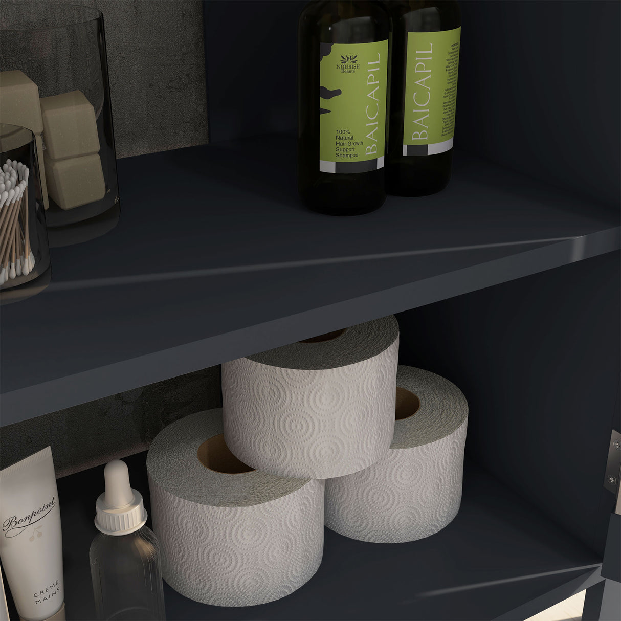 easycomfort easycomfort mobile sottolavabo in truciolato e mdf a 2 ante con ripiano interno regolabile 60x30x60 cm grigio