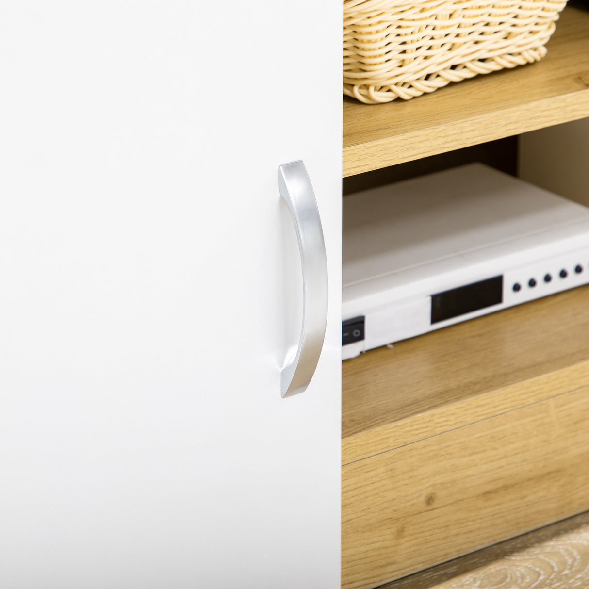 easycomfort easycomfort mobile tv in truciolato con 2 armadietti con ante e 2 ripiani aperti 130x39 6x48 cm