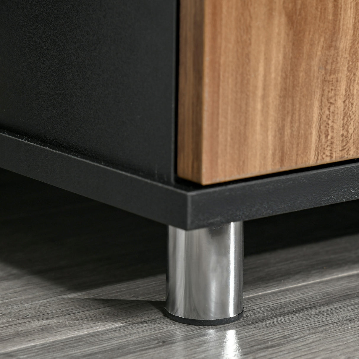 easycomfort easycomfort mobile tv moderno con 2 ripiani fori passacavi e 2 armadietti in mdf 105x40x55cm neromarrone