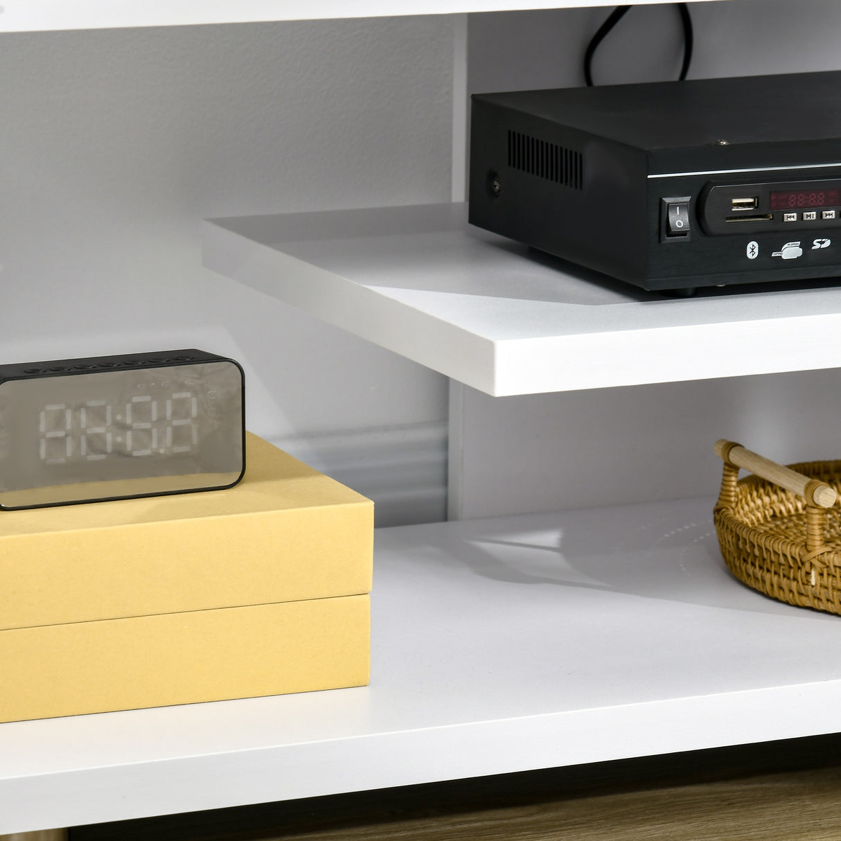 easycomfort easycomfort mobile tv moderno per tv fino a 45 mobile tv aperto in truciolato con cassetto 135x35x41 7 cm