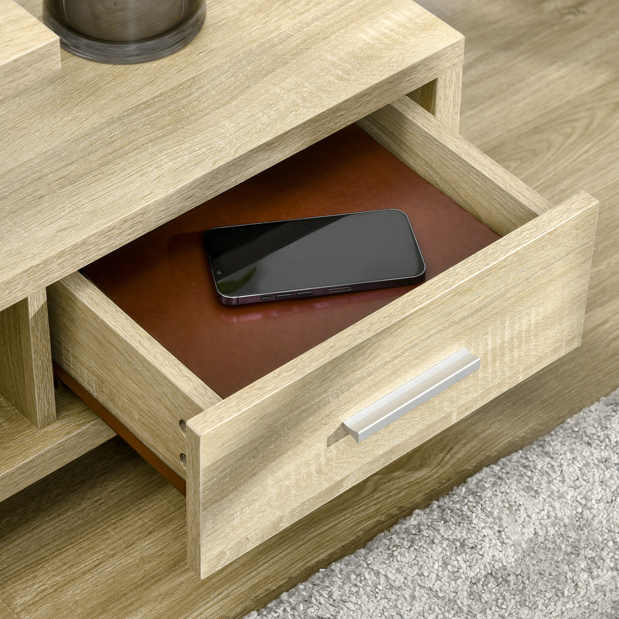 easycomfort easycomfort mobile tv moderno per tv fino a 65 mobile tv aperto in truciolato con cassetto 135x35x41 7 cm