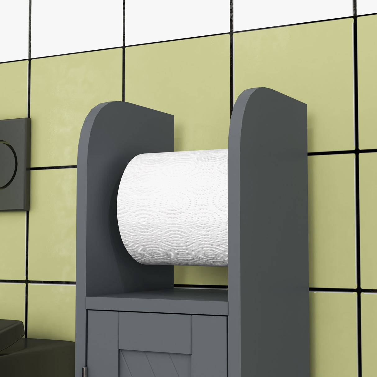 easycomfort easycomfort mobiletto bagno con barra e armadietto a 3 livelli regolabili in mdf e truciolato grigio