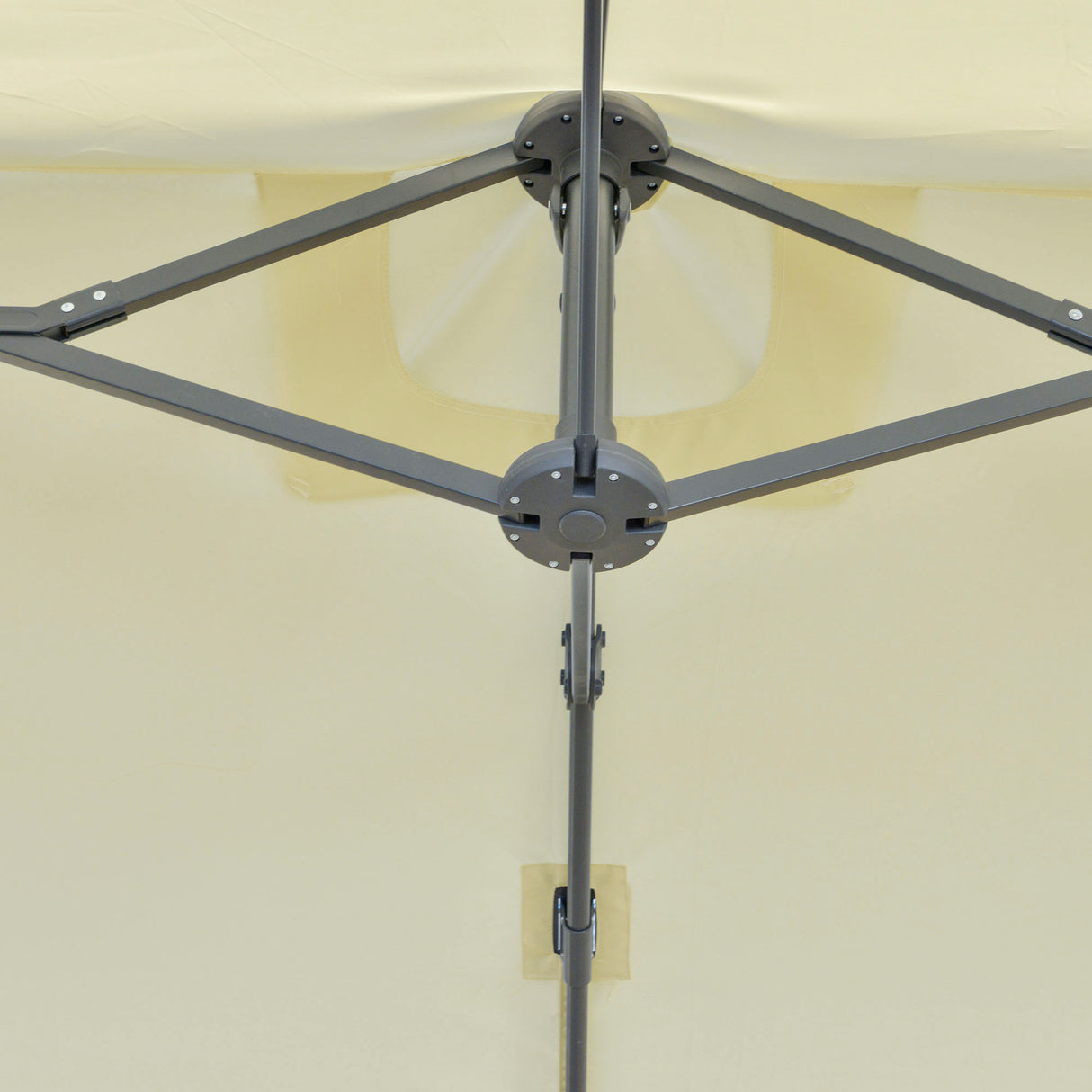 easycomfort easycomfort ombrellone doppio in acciaio e poliestere anti uv impermeabile crema 440x270x250cm