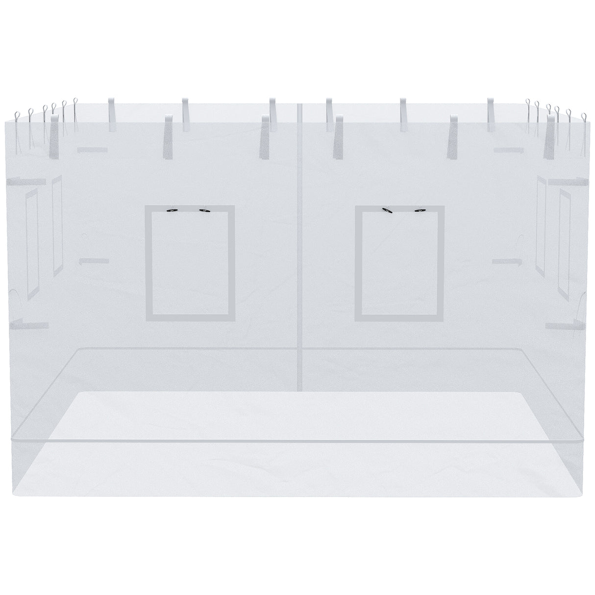 easycomfort easycomfort parete per gazebo 3x3 in nylon set 3 pezzi zanzariera con 6 finestre e porta con cerniera 300lx195 cm