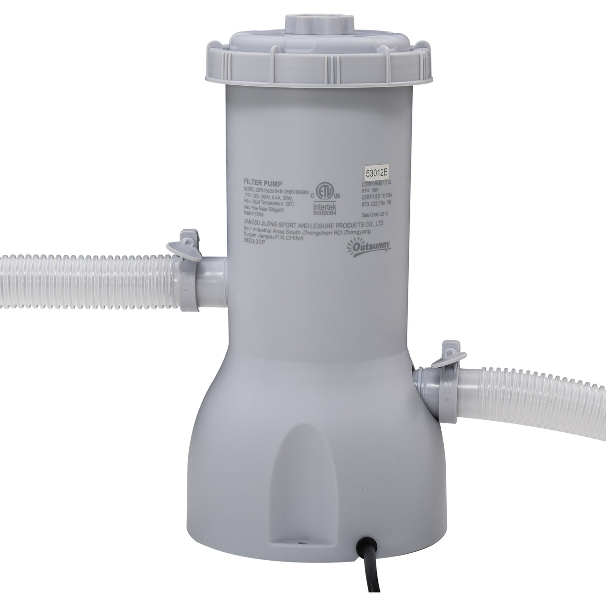 easycomfort easycomfort piscina fuori terra con telaio in acciaio filtro e scaletta per 8 persone 540x304x106cm grigio