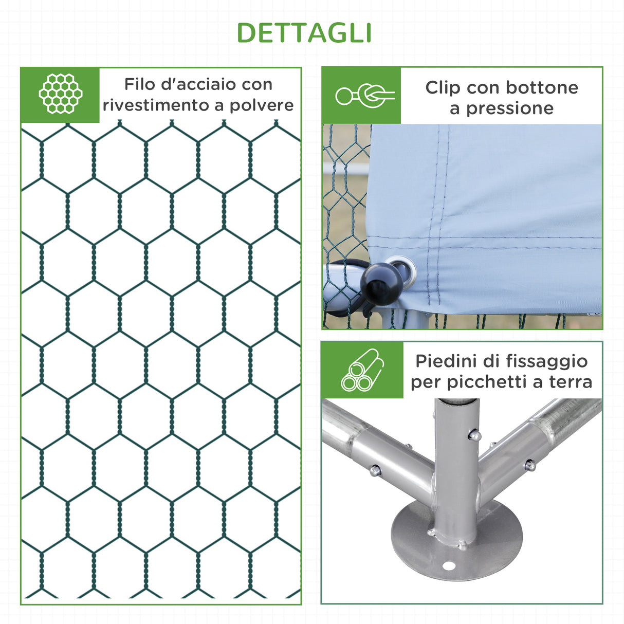 easycomfort easycomfort pollaio da giardino per 12 14 galline in acciaio zincato e pe con tettoia e serratura 660x190x195 cm