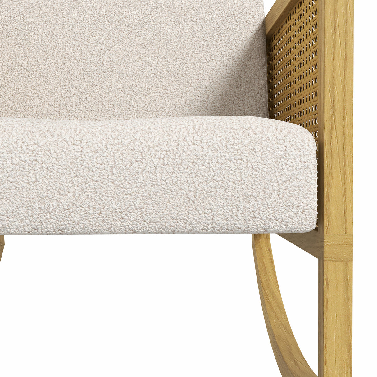 easycomfort easycomfort poltrona a dondolo imbottita in poliestere e legno di pioppo 60x76x74 cm color legno e grigio