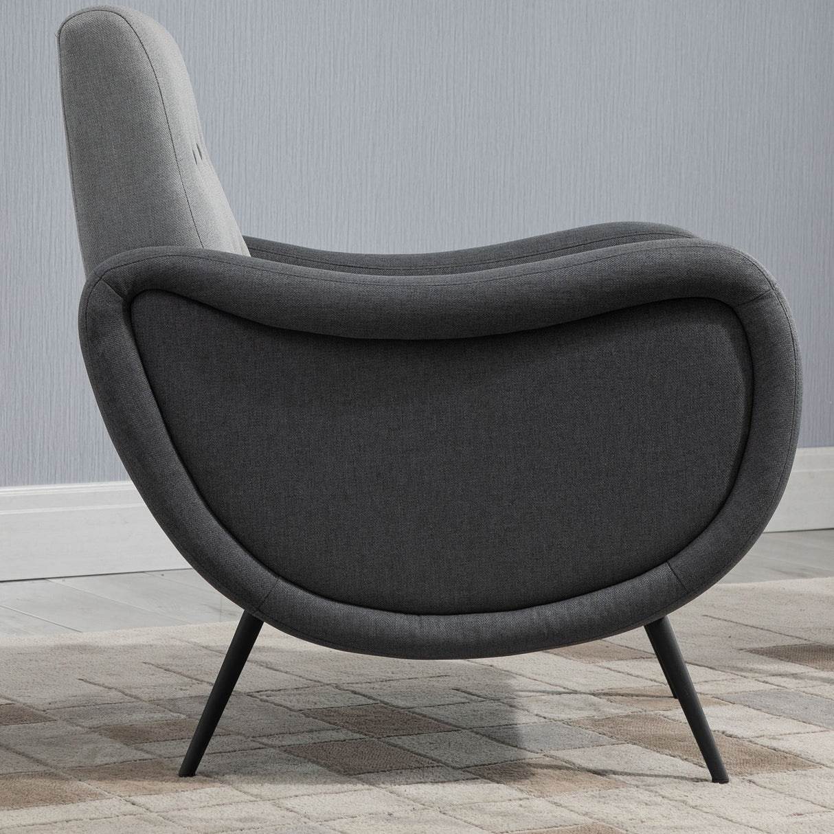 easycomfort easycomfort poltrona imbottita in tessuto grigio chiaro