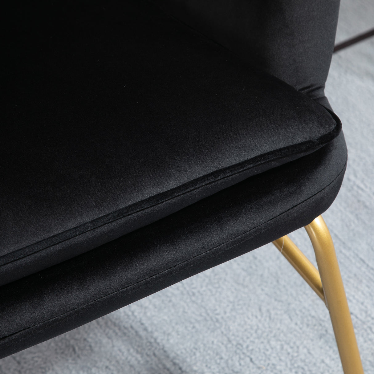 easycomfort easycomfort poltrona imbottita in velluto con braccioli e schienale alto 74x68x77cm nero